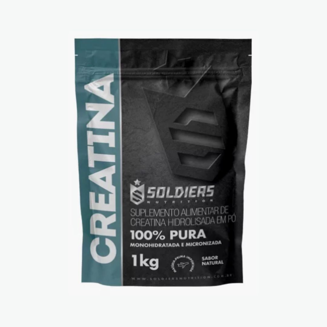 Creatina Monohidratada 1Kg 100% Pura Soldiers Nutrition Sem sabor