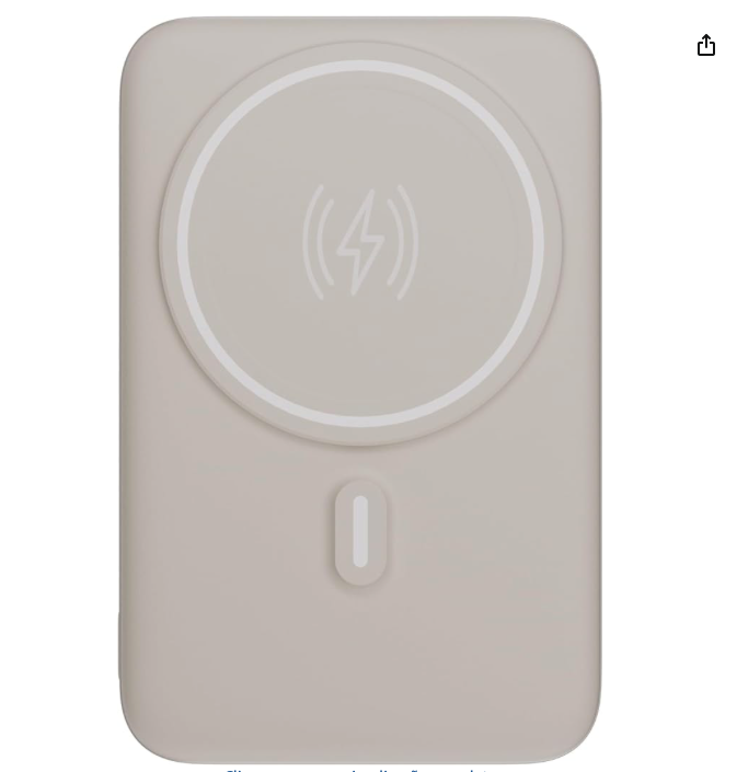 Geonav Power Bank, Carregador Portátil Universal por Indução 10.000mAh, Carregamento rápido*, Suporte Dobrável, Compatível com MagSafe® PB10MAGOW Off White